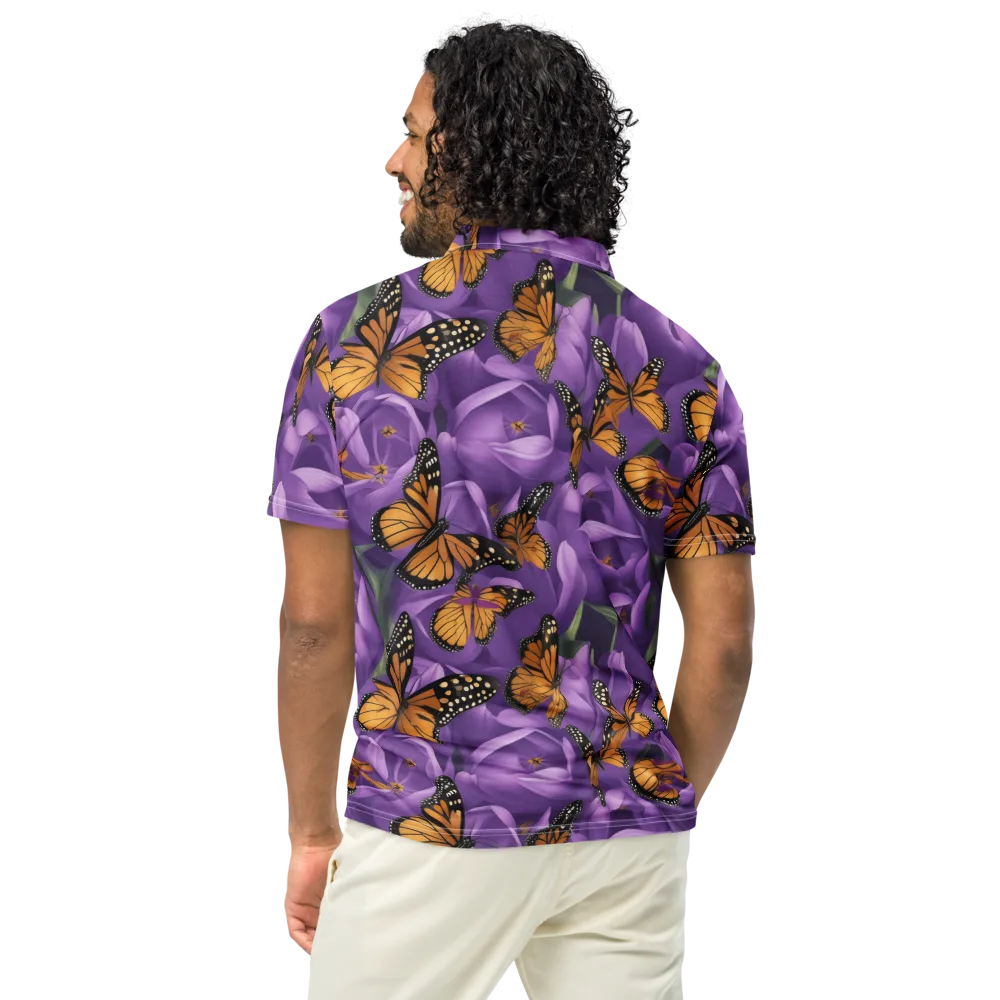 Monarch Violet on Men's Slim Fit Polo Shirt — Back