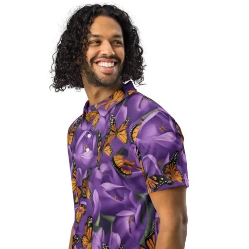 Monarch Violet on a Men's Slim Fit Polo Shirt