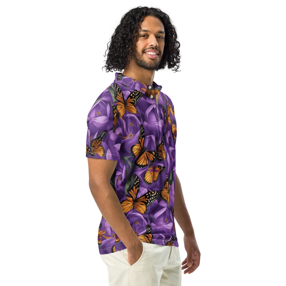 Monarch Violet on Men's Slim Fit Polo Shirt — Right Front
