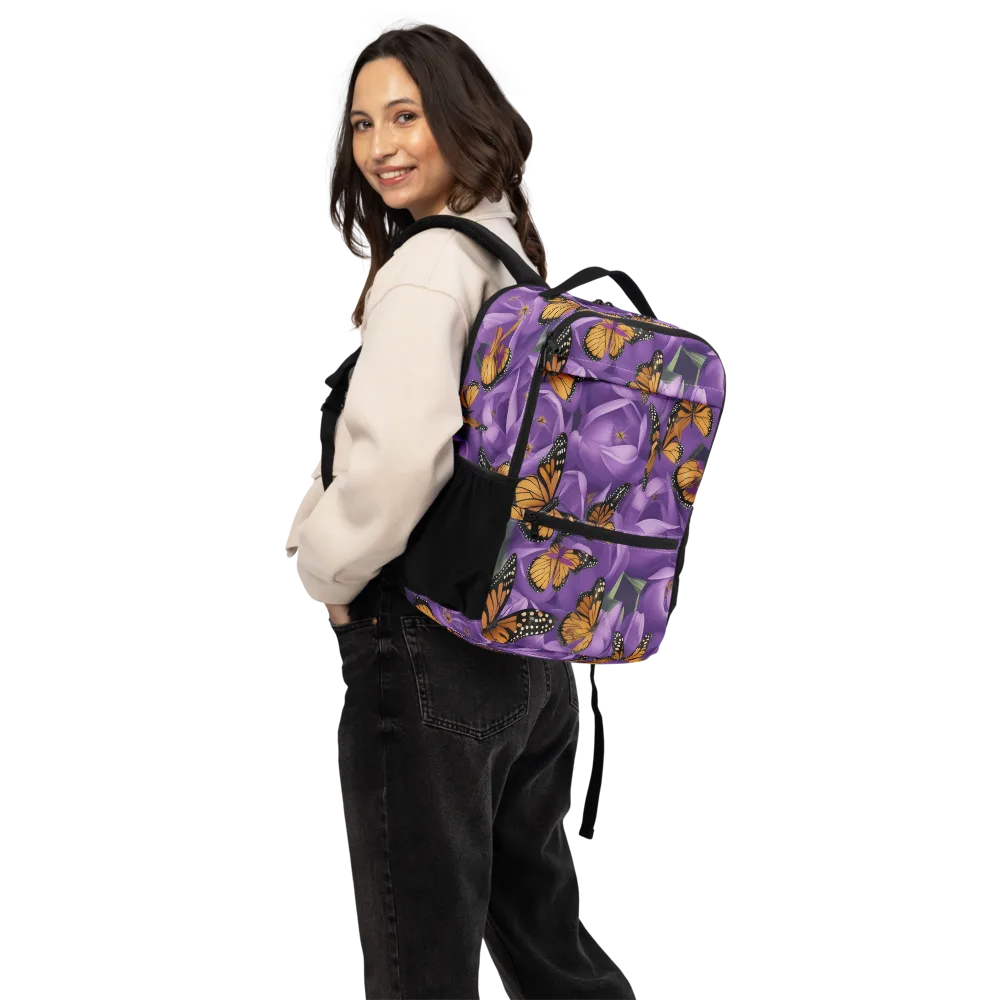 Monarch Violet on Utility Backpack — Back