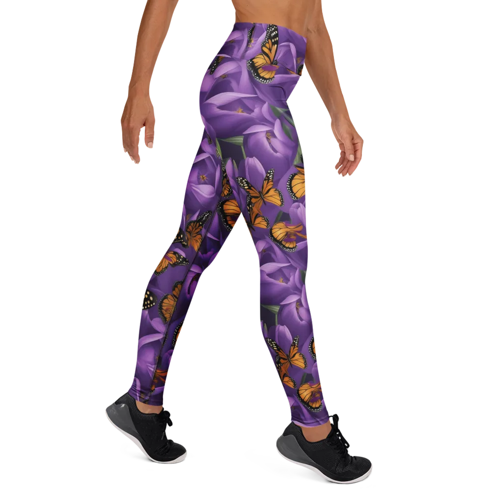 Monarch Violet on Yoga Leggings — Right