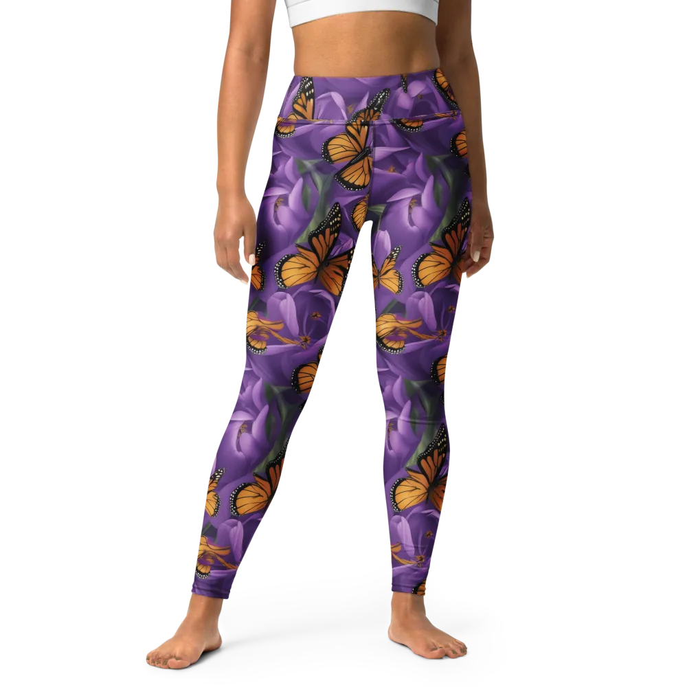 Monarch Violet on Yoga Leggings — Front