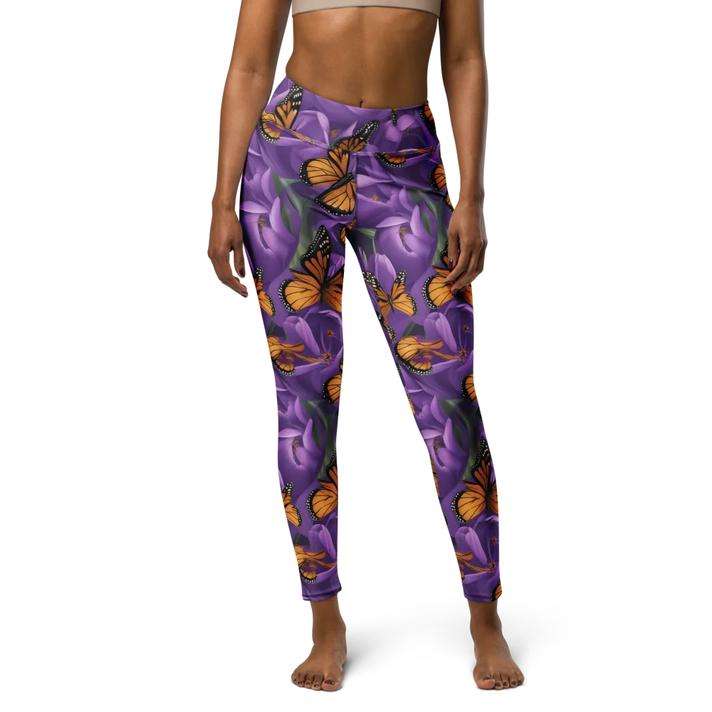 Monarch Violet on Yoga Leggings — Front