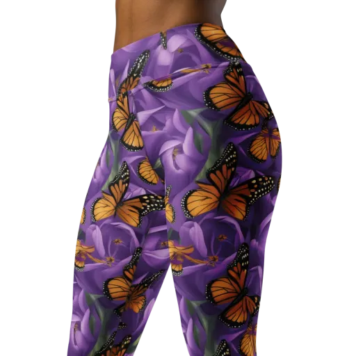 Monarch Violet on a Yoga Leggings
