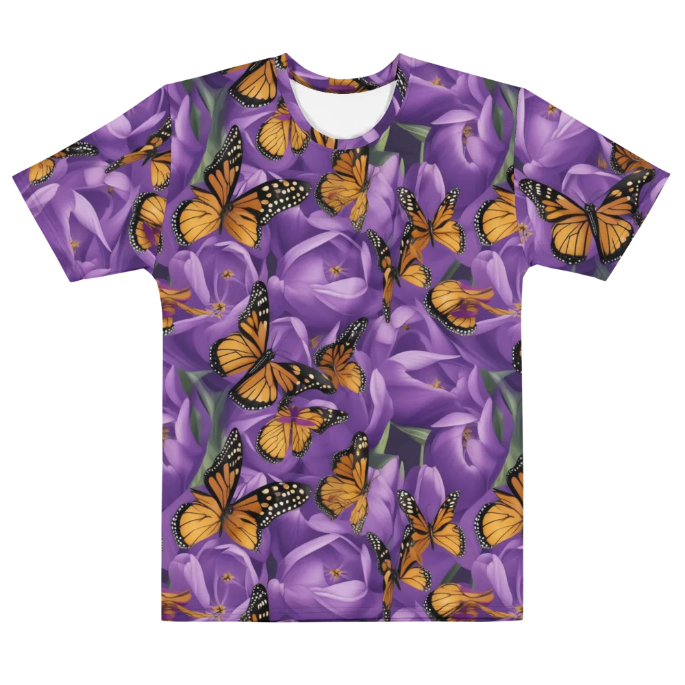 Monarch Violet on Men's Cotton Crew Neck T-Shirt — Front