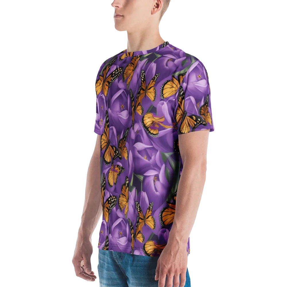Monarch Violet on Men's Crew Neck T-Shirt — Left