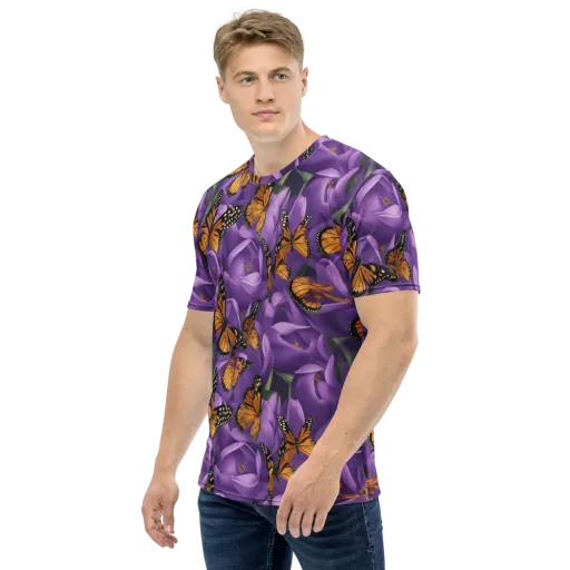Monarch Violet on a Men's Crew Neck T-Shirt