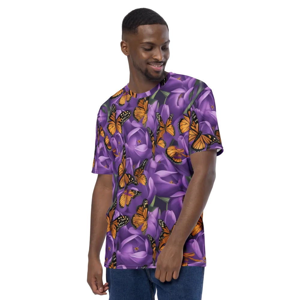Monarch Violet on Men's Crew Neck T-Shirt — Left