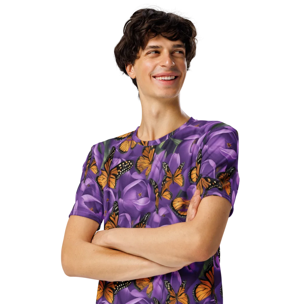 Monarch Violet on Men's Crew Neck T-Shirt — Left Front