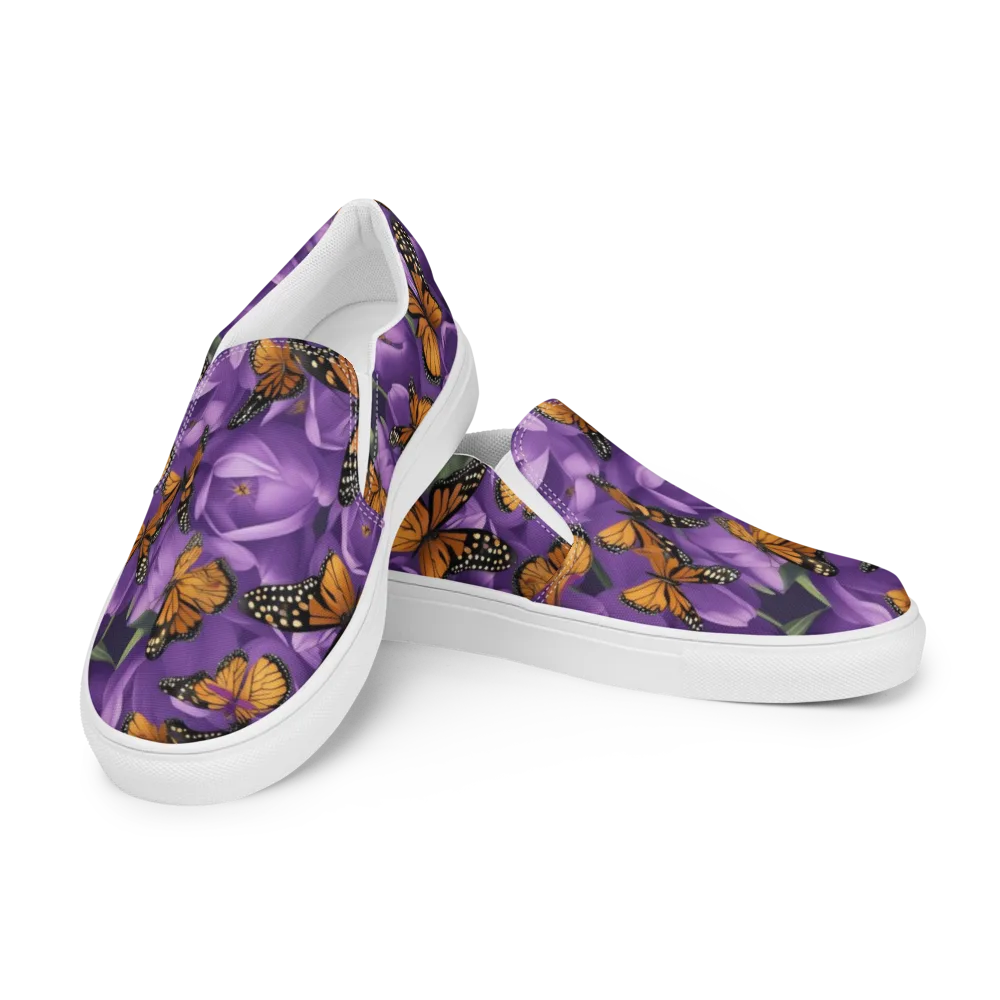 Monarch Violet on Men's Slip-On Canvas Shoes — Left Front