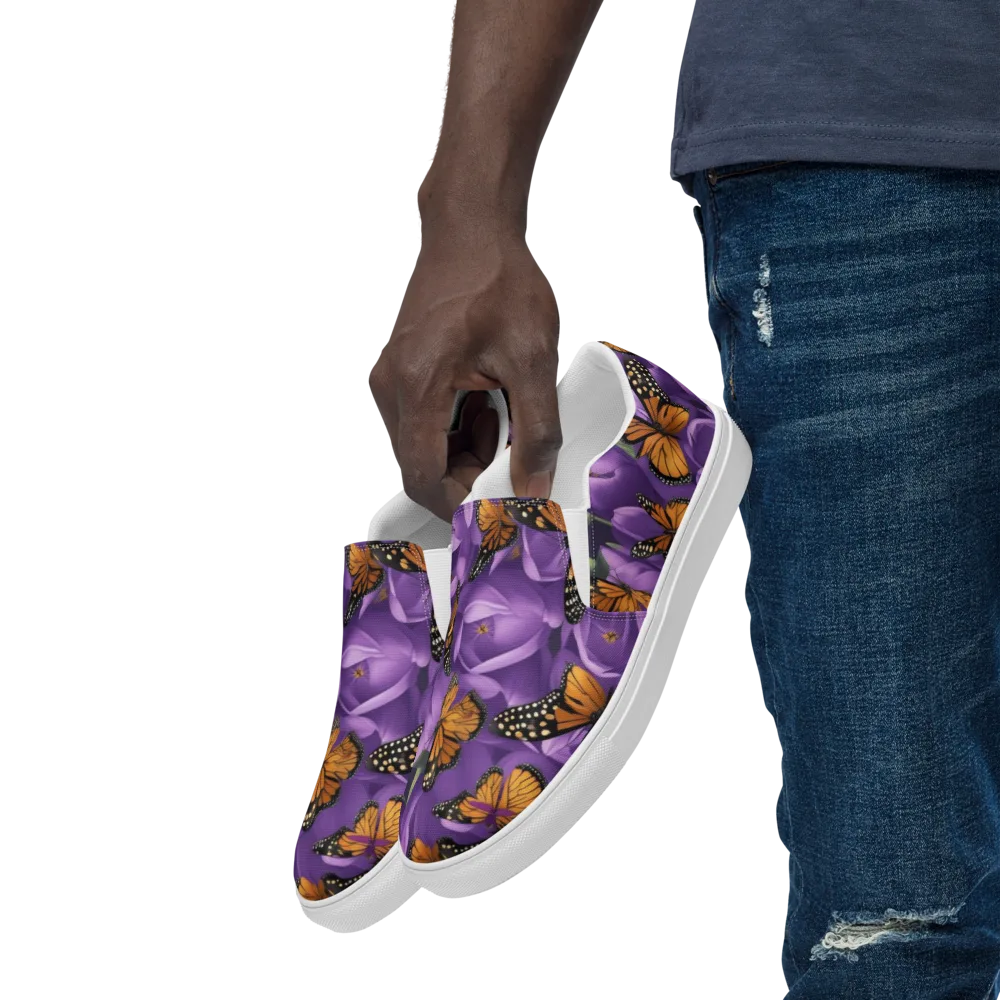 Monarch Violet on Men's Slip-On Canvas Shoes — Left Front