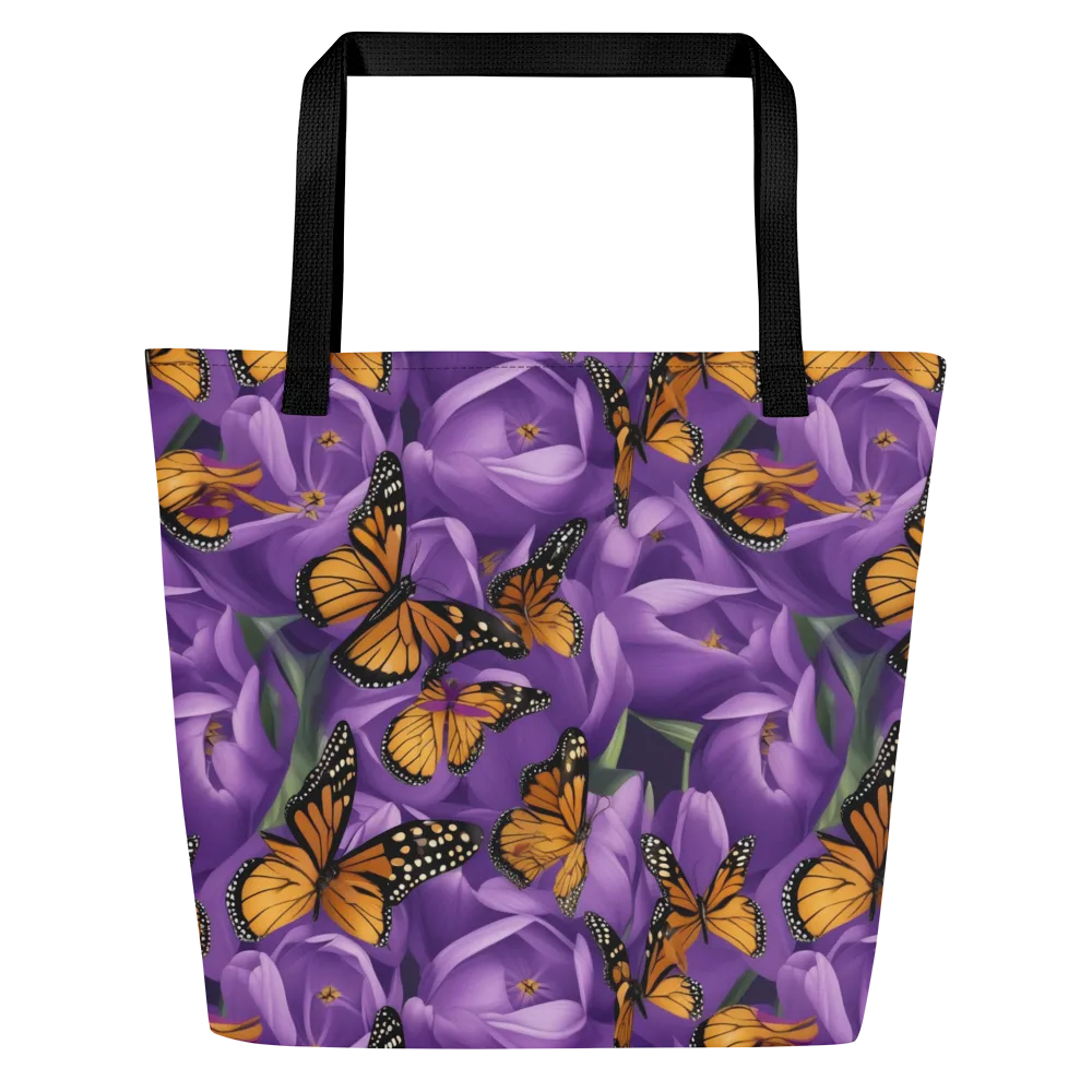 Monarch Violet on Large Tote Bag W/ Pocket — Front