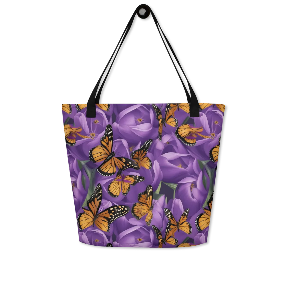 Monarch Violet on Large Tote Bag W/ Pocket — Front