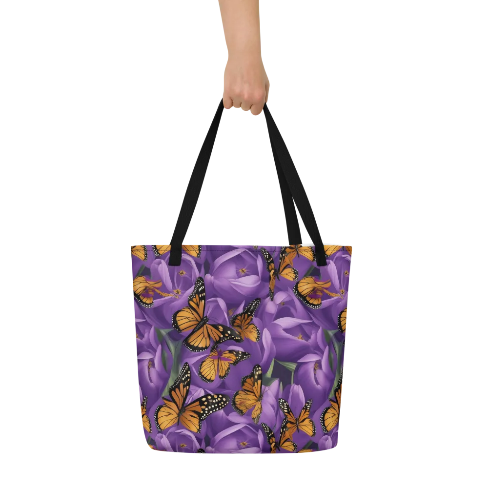Monarch Violet on Large Tote Bag W/ Pocket — Front
