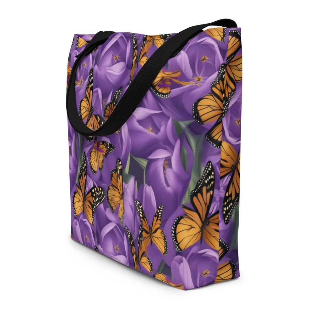 Monarch Violet on Large Tote Bag W/ Pocket — Front