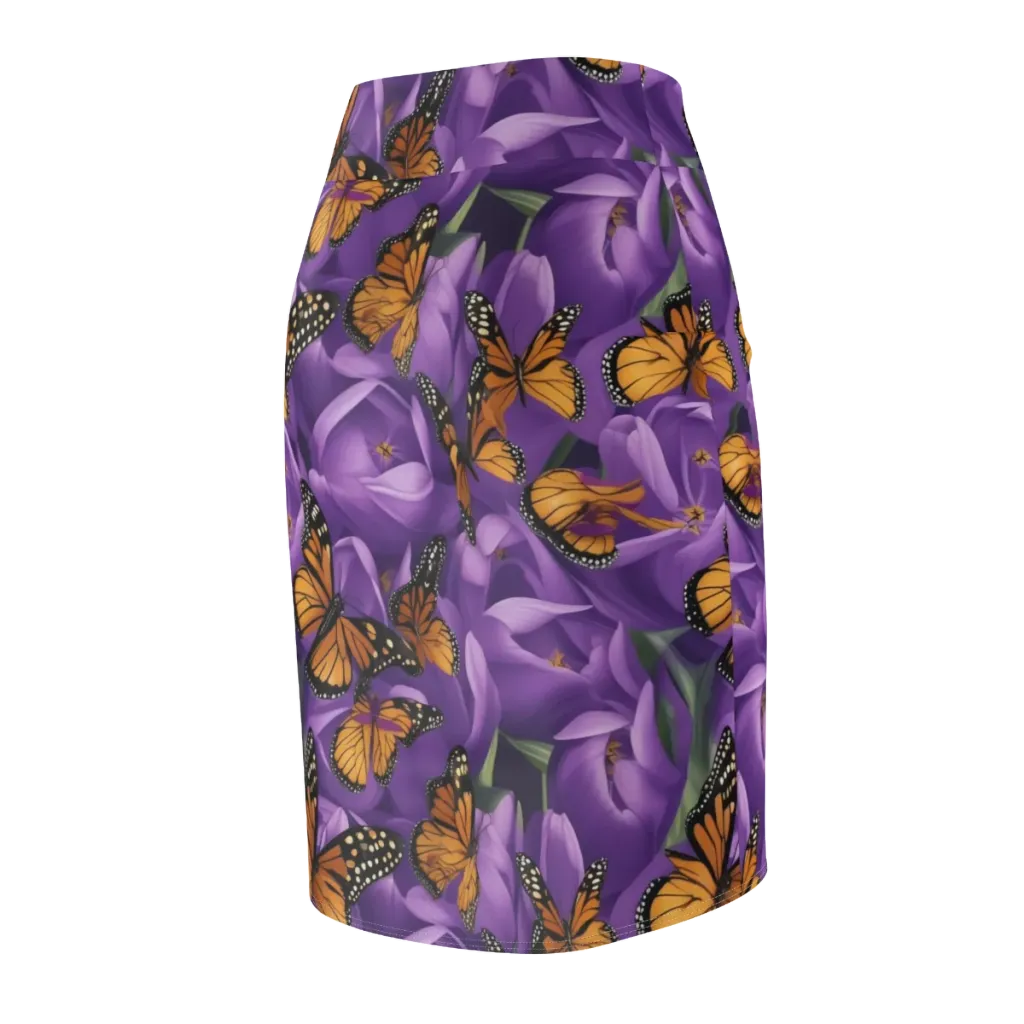 Monarch Violet on Pencil Skirt — Back Side