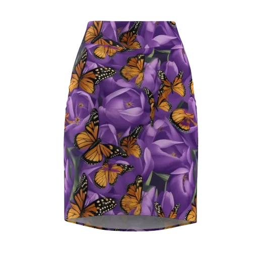 Monarch Violet on a Pencil Skirt