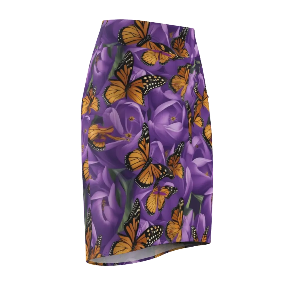 Monarch Violet on Pencil Skirt — Front Side