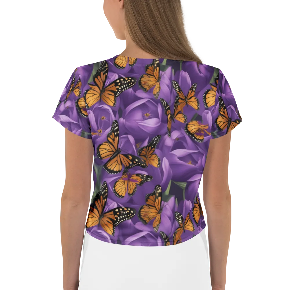 Monarch Violet on Crop Tee — Back