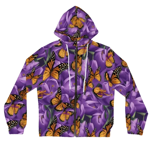 Monarch Violet on a Women's Full-Zip Hoodie