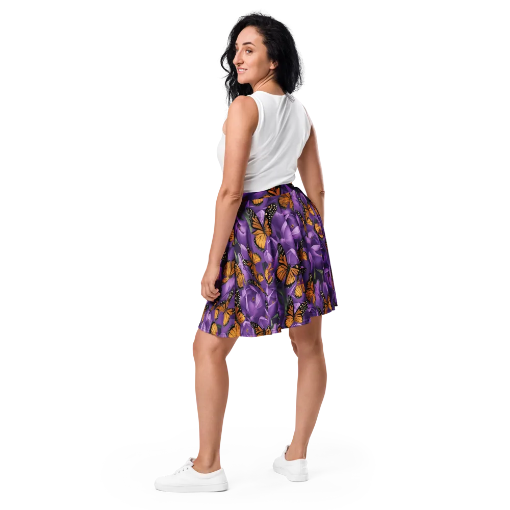Monarch Violet on Skater Skirt — Back