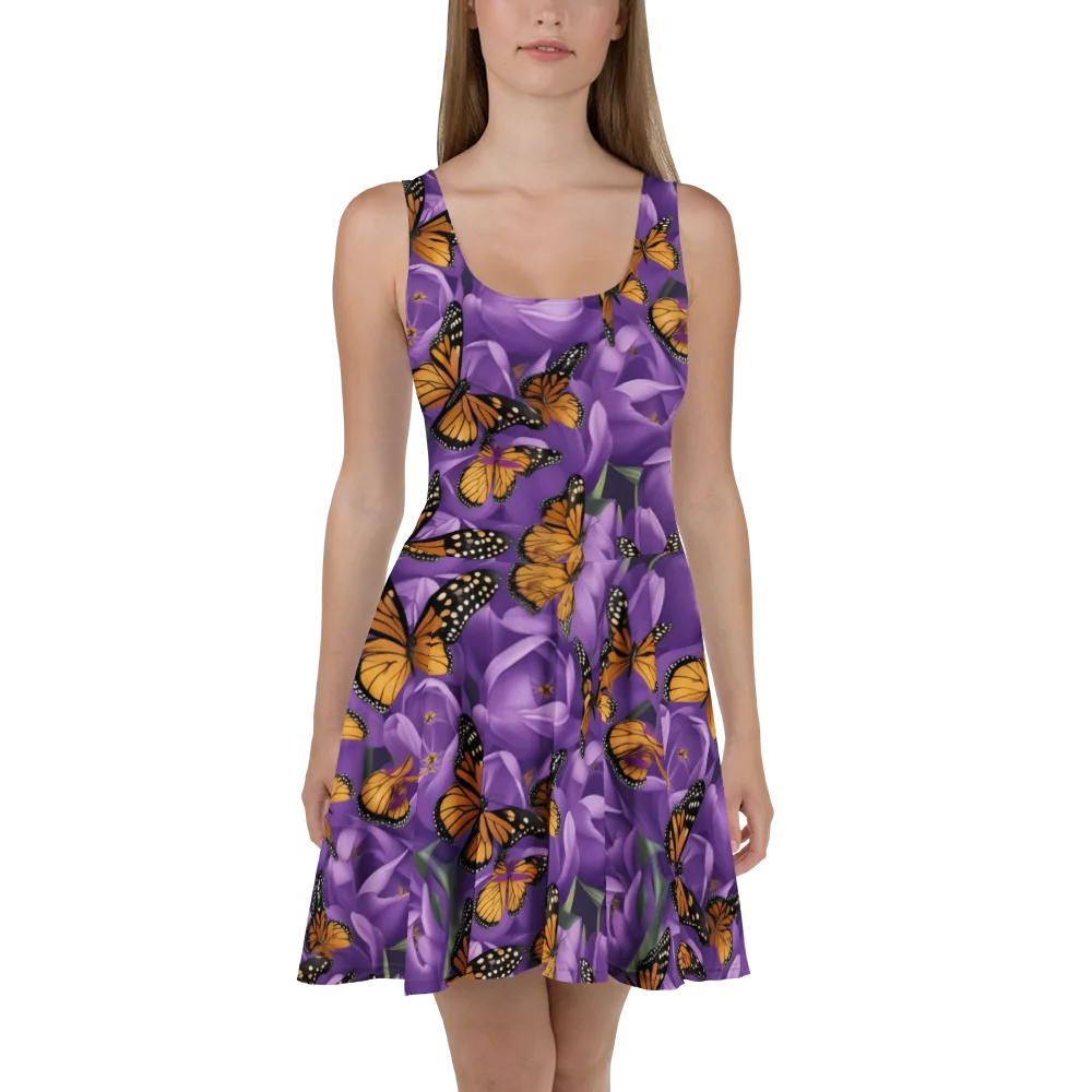 Monarch Violet on Skater Dress — Front