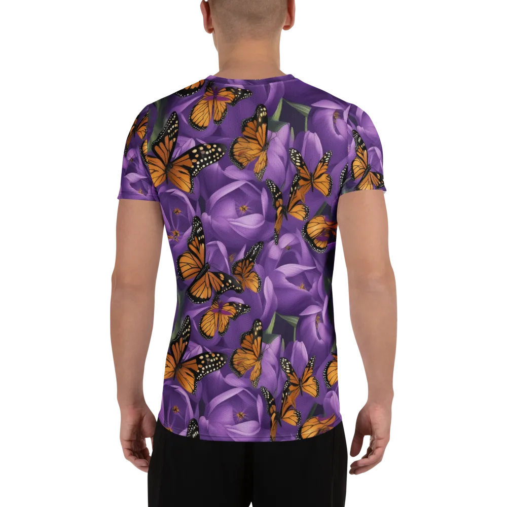 Monarch Violet on Men's Athletic T-Shirt — Back