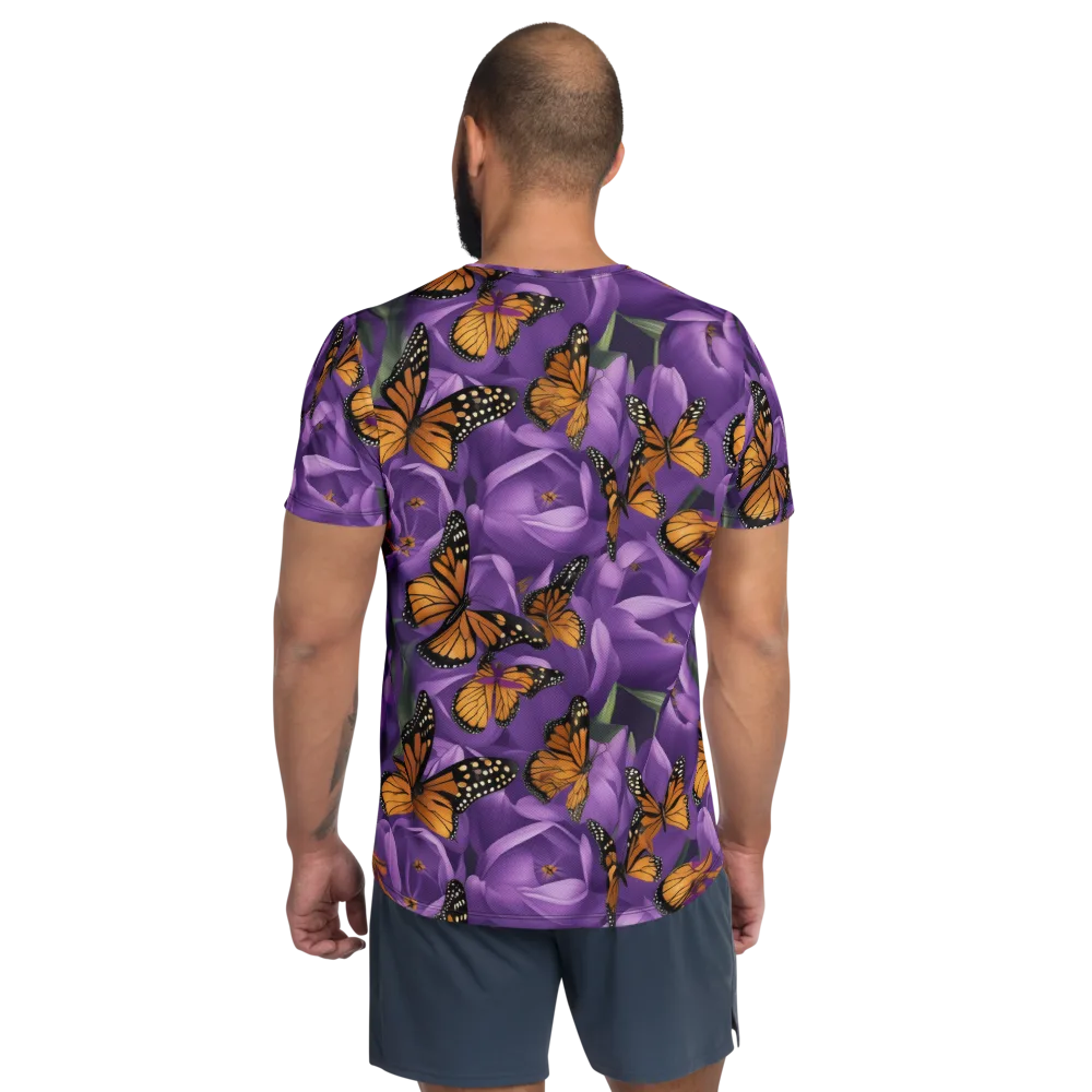 Monarch Violet on Men's Athletic T-Shirt — Back