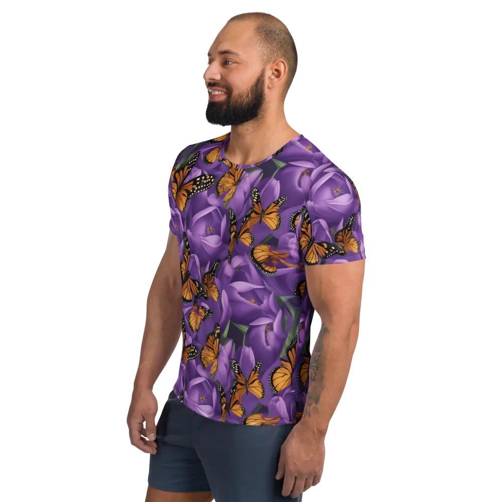 Monarch Violet on Men's Athletic T-Shirt — Left