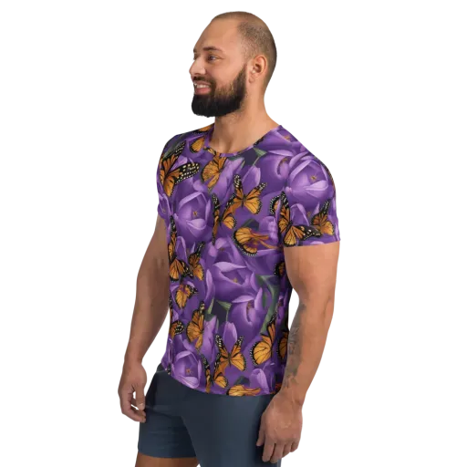 Monarch Violet on a Men's Athletic T-Shirt