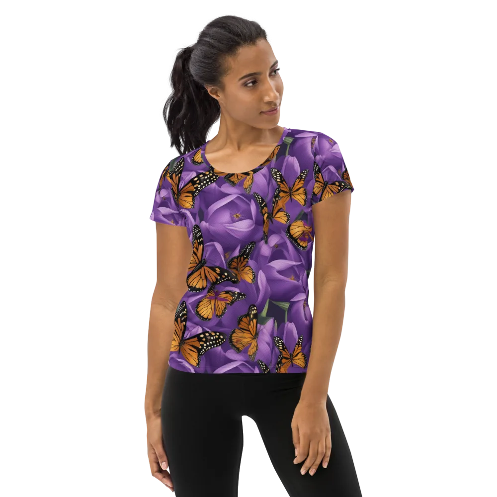 Monarch Violet on Women's Athletic T-Shirt — Front