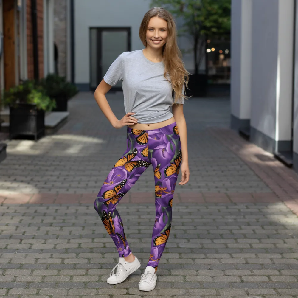 Monarch Violet on Leggings — Front