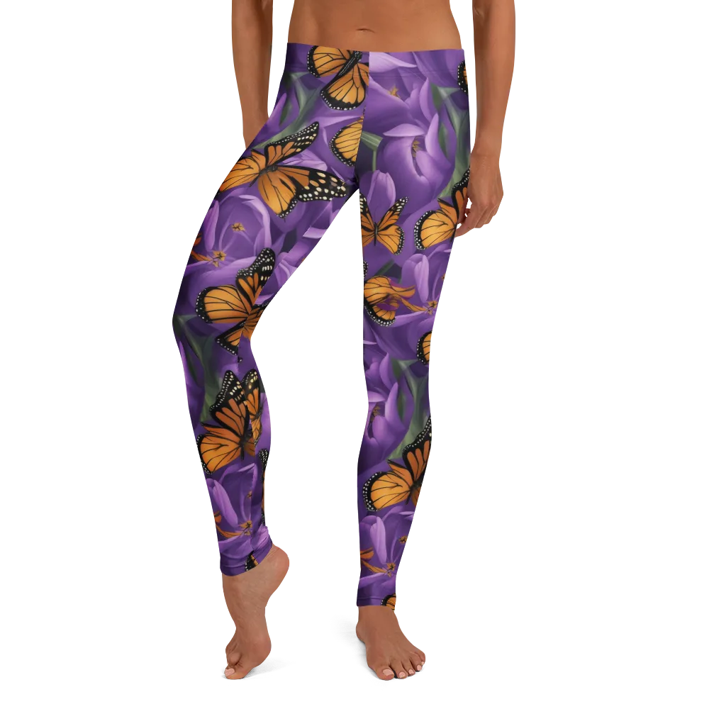 Monarch Violet on Leggings — Front