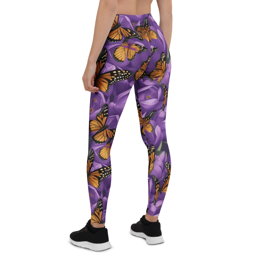 Monarch Violet on Leggings — Back