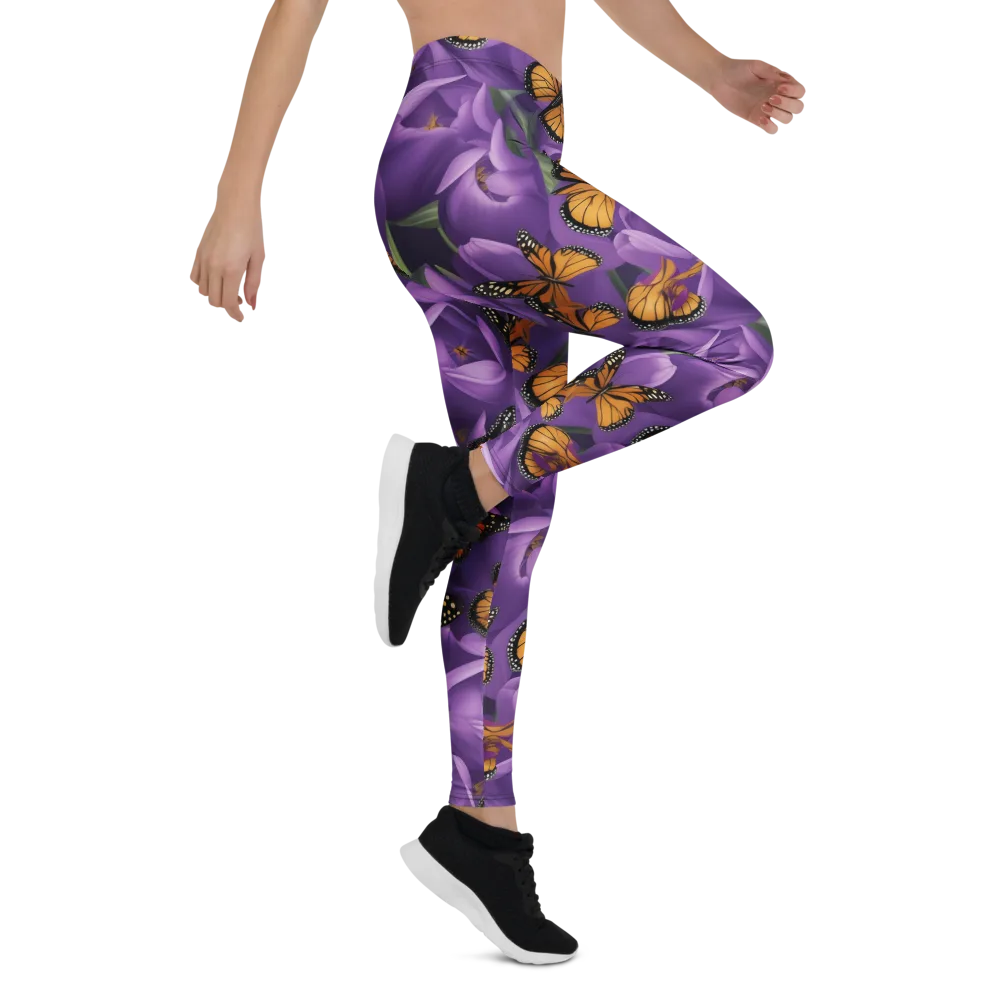 Monarch Violet on Leggings — Right