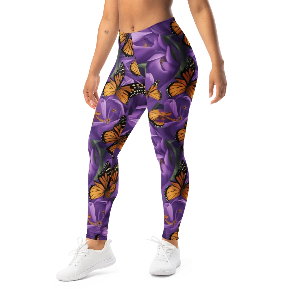 Monarch Violet on Leggings — Left Front