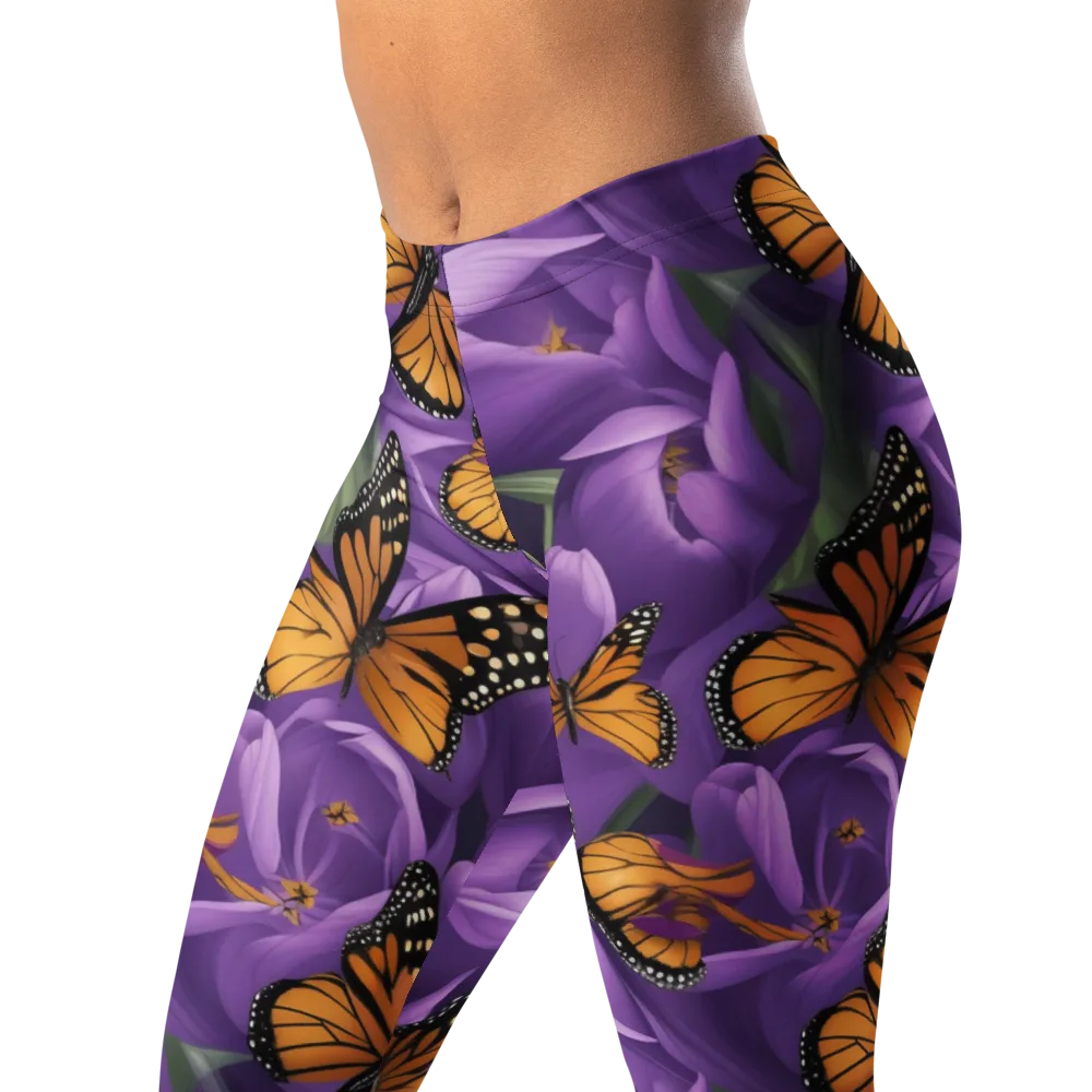 Monarch Violet on Leggings — Left Front