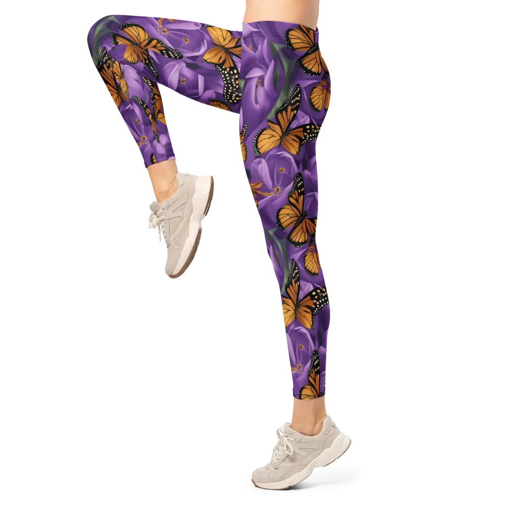 Monarch Violet on Leggings — Left