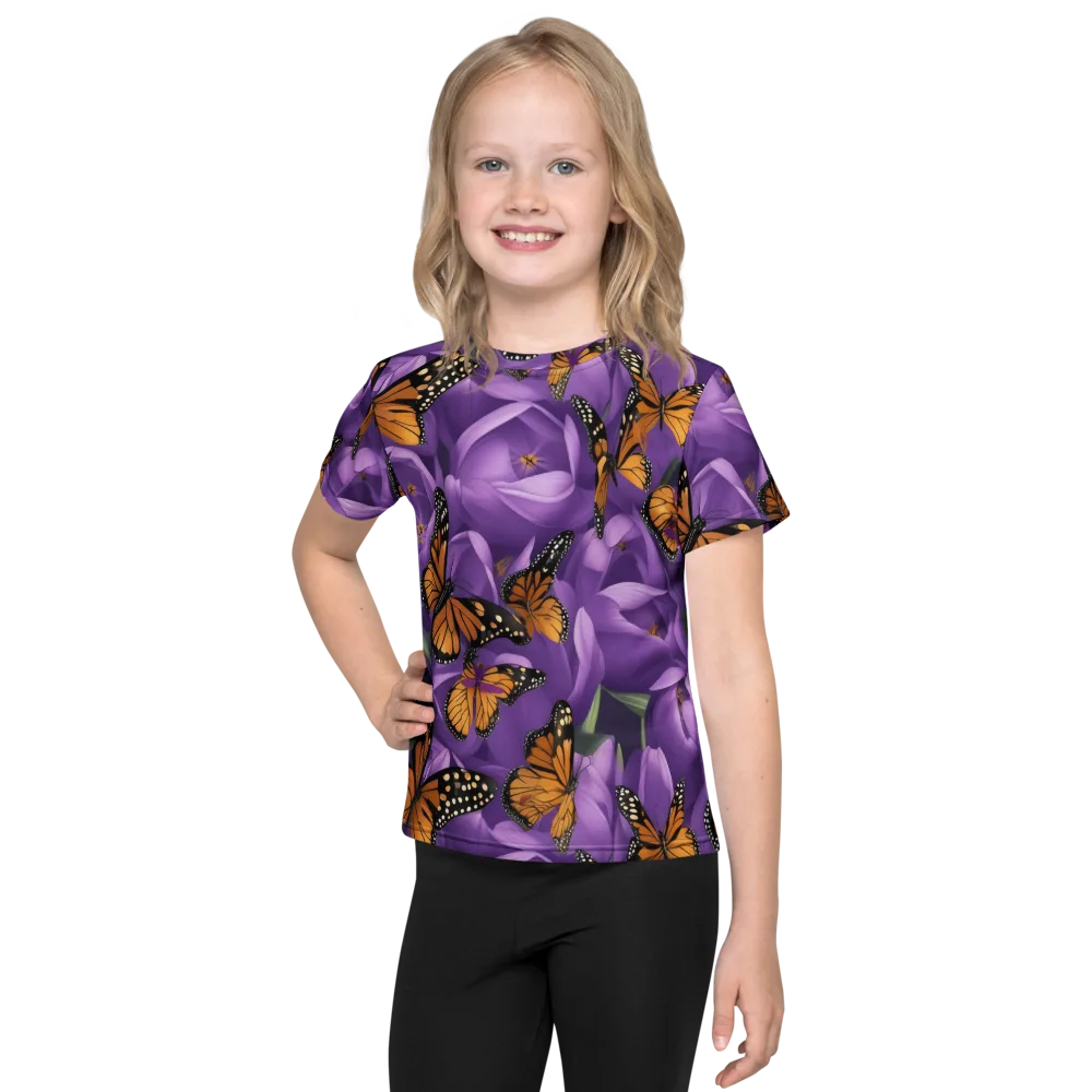 Monarch Violet on Kids Crew Neck T-Shirt — Front