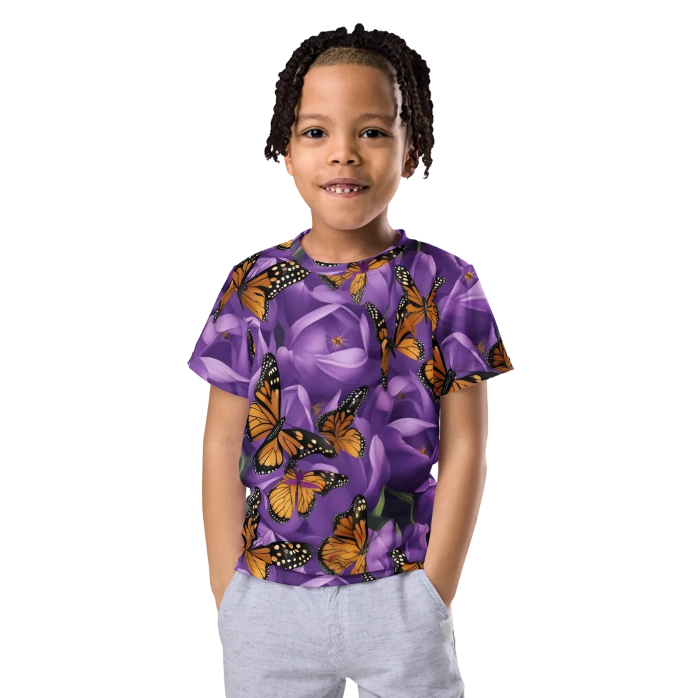 Monarch Violet on Kids Crew Neck T-Shirt — Front