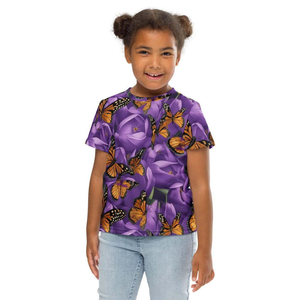 Monarch Violet on Kids Crew Neck T-Shirt — Front