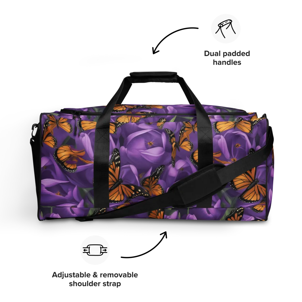 Monarch Violet on Duffle Bag — Front