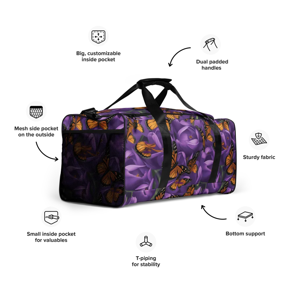 Monarch Violet on Duffle Bag — Right Front