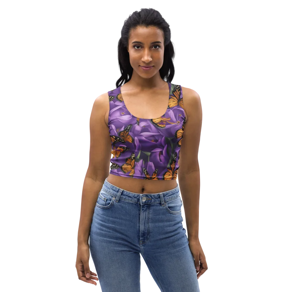 Monarch Violet on Crop Top — Front