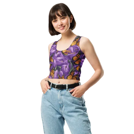 Monarch Violet on a Crop Top