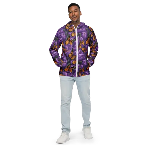 Monarch Violet on a Men's Windbreaker