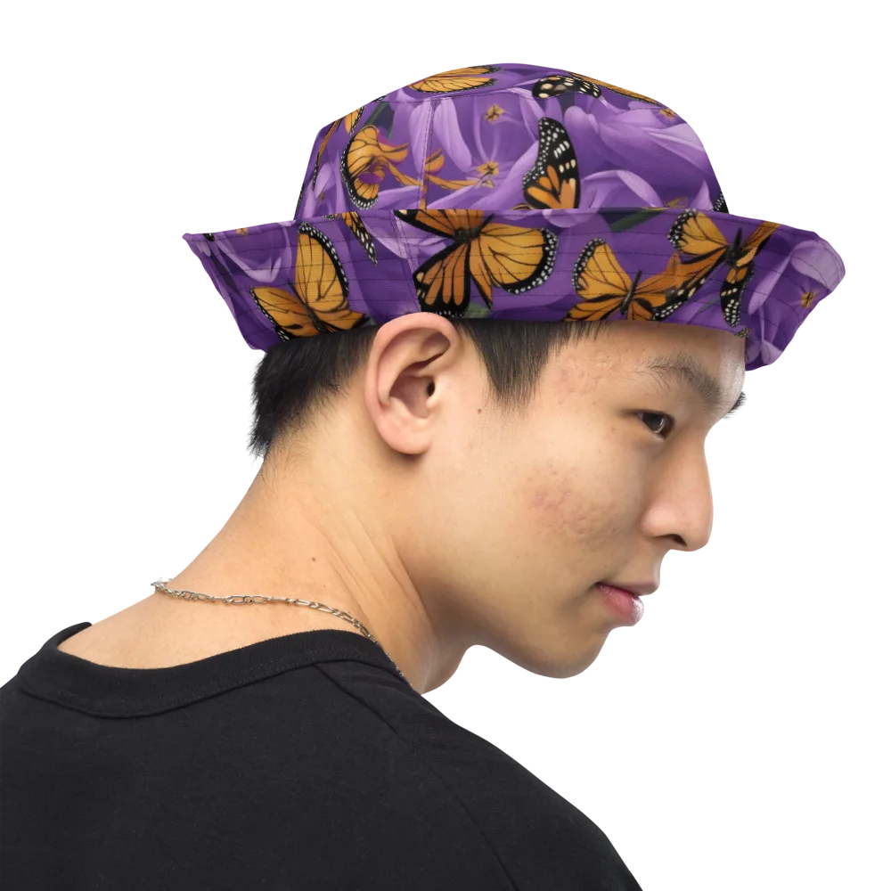 Monarch Violet on Reversible Bucket Hat — Right Outside