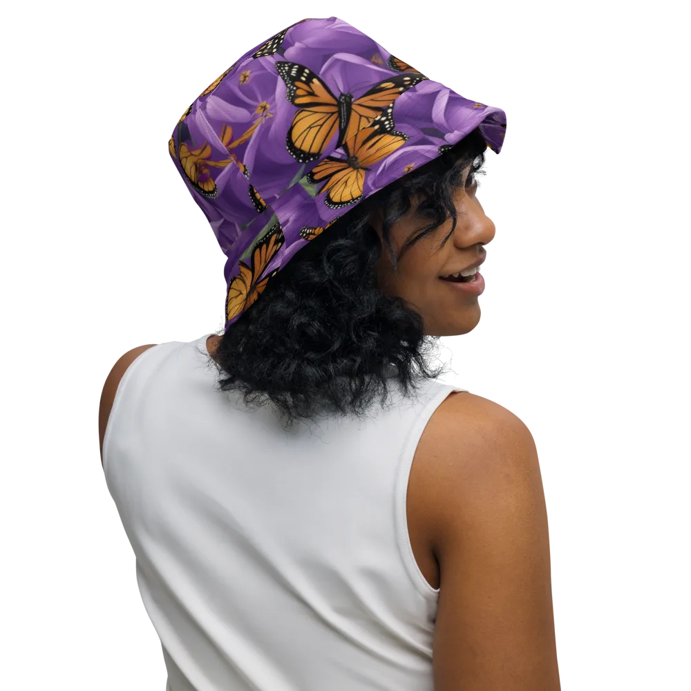 Monarch Violet on Reversible Bucket Hat — Right Outside
