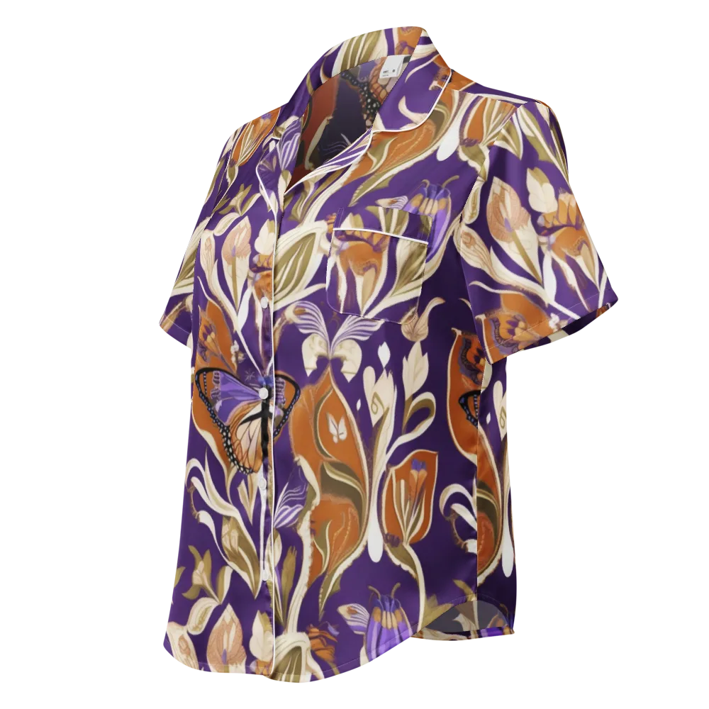 Amethyst Conservatory on Women's Short Sleeve Pajama Top — Left Front