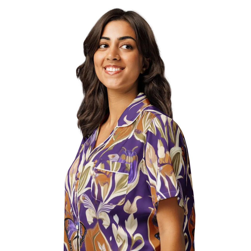 Amethyst Conservatory on Women's Short Sleeve Pajama Top — Left Front